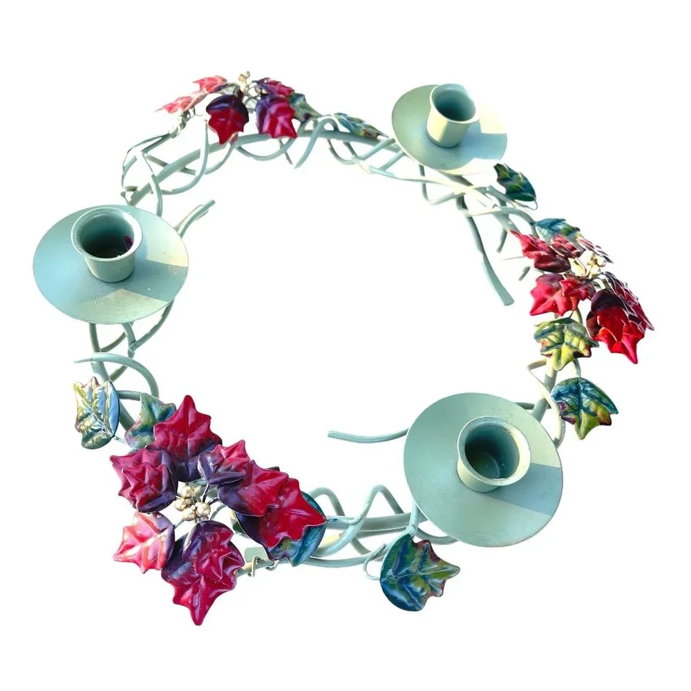 Vintage Metal Candle Holder Holiday Decor‎ 12.5in